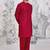 Buy red cotton pathani kurta pajama set