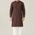 Buy chocolate brown pure cotton pathani kurta pajama set