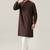 Buy chocolate brown pure cotton pathani kurta pajama set
