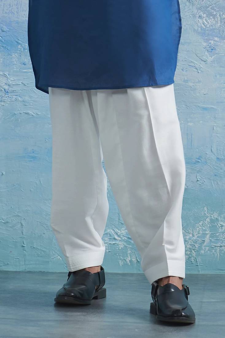 Buy blue cotton pathani kurta pajama set