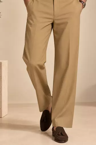 Beige malai cotton pant