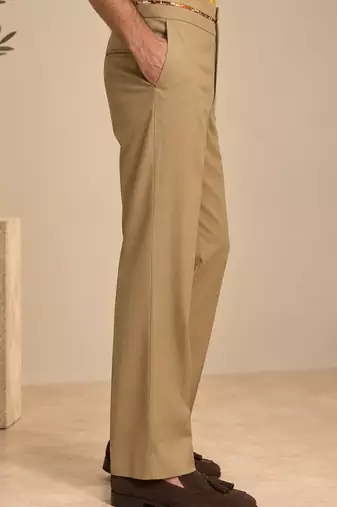 Beige malai cotton pant