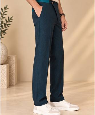 Deep teal blue navy linen pant 2