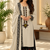 grey color thread work rayon satin kurta palazzo set