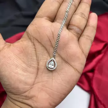 Silver Tone CZ Maang Tikka, Minimalist Bridal Forehead Pendant 4