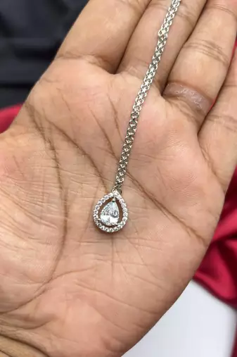 Silver Tone CZ Maang Tikka, Minimalist Bridal Forehead Pendant