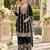 Black chinon semi stitched suit with embroidery & sequence work