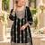 Black chinon semi stitched suit with embroidery & sequence work