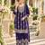 royal blue chinon semi stitched suit with embroidery & sequence work