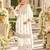 White chinon semi stitched suit with embroidery & sequence work