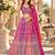 Rani&Purple Georgette Semi Stitched Lehenga Choli with Embroidery & Diamond Work