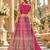 Rani&Purple Georgette Semi Stitched Lehenga Choli with Embroidery & Diamond Work