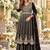 Black chinon readymade suit with embroidery & sequence work