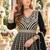 Black chinon readymade suit with embroidery & sequence work