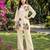 White embroidered khadi cotton 2 piece co-ord sets for women