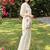 White embroidered khadi cotton 2 piece co-ord sets for women