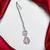 Pink Stone Maang Tikka, Silver Tone Chain, Indian Bridal Headpiece