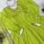 parrot green color mirror hand and gota pati work organza silk blend anarkali lehenga set 