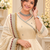 cream color mirror hand and gota pati work organza silk blend anarkali lehenga set 