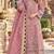 Pink chiffon semi stitched suit with embroidery & sequence work