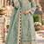 Blue chiffon semi stitched suit with embroidery & sequence work