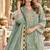 Blue chiffon semi stitched suit with embroidery & sequence work
