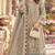 Beige chiffon semi stitched suit with embroidery & sequence work
