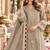 Beige chiffon semi stitched suit with embroidery & sequence work