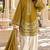 Mustard silk blend semi stitched suit with embroidery work