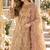 Orange chiffon semi stitched suit with embroidery & sequence work