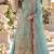 Blue chiffon semi stitched suit with embroidery & sequence work