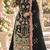 Black chiffon semi stitched suit with embroidery & sequence work