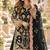Black chiffon semi stitched suit with embroidery & sequence work