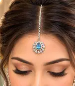 Blue Stone Maang Tikka, Bridal Matha Patti