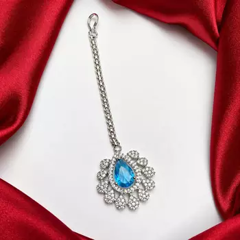 Blue Stone Maang Tikka, Bridal Matha Patti 2