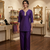 Purple vichitra silk embroidered 2 piece co-ord sets for women