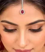 Red Stone Maang Tikka, Indian Bridal Headpiece