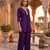 Purple vichitra silk embroidered 2 piece co-ord sets for women