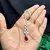Silver Tone Maang Tikka, Red Teardrop Centerpiece