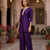 Purple vichitra silk embroidered 2 piece co-ord sets for women