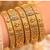 Multicolor copper bangles with bar stone & kundan     6 pcs