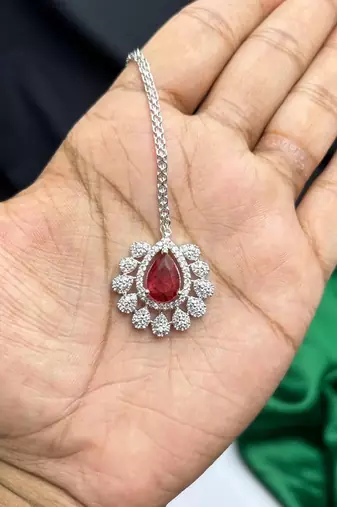 Ruby Maang Tikka, Indian Bridal Forehead Jewelry