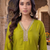 Green vichitra silk embroidered 2 piece co-ord sets for women
