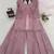 onion pink color thread,sequence and rivet moti work faux georgette top palazzo set