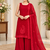 red color thread work faux georgette top palazzo set