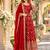 Red chinon readymade anarkali suit with embroidery & sequence work