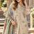 Cream cotton readymade suit with thread embroidery work