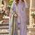 Lavender cotton readymade suit with thread embroidery work