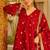 red color weaving and coin lace satin silk blend salwar kameez set