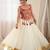 Cream Rayon Navratri Wear Lehenga With Thread Work Choli